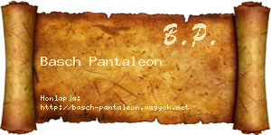 Basch Pantaleon névjegykártya
